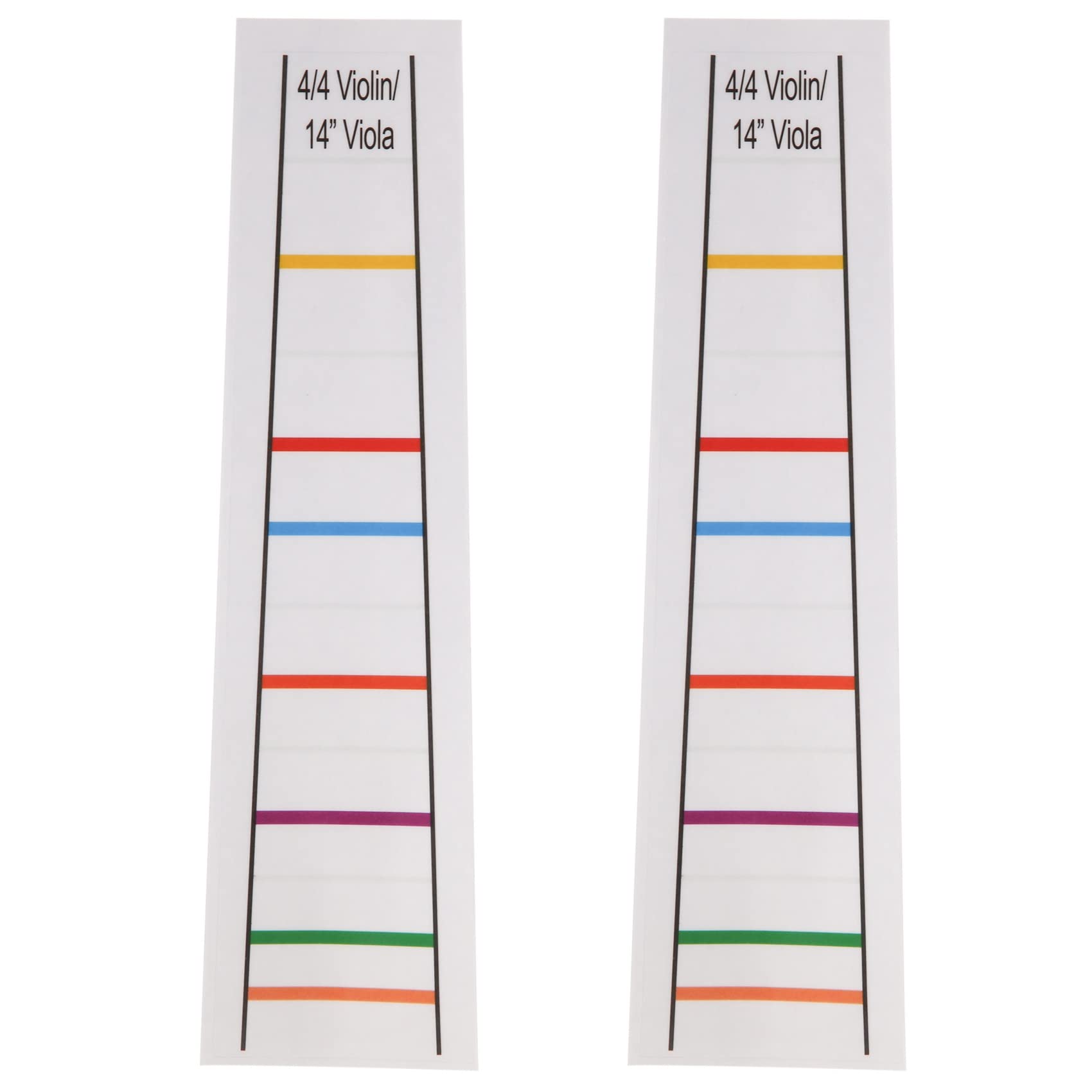 QuirkyLiving 4/4 Violin Fretboard Sticker Fingerboard Marker Fiddle Learn Note Chart Tape 2Pcs, Transparent & color, Full size