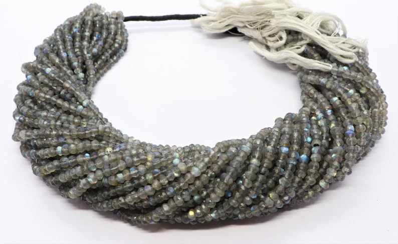 Perles labradorite naturelle à facettes 4mm de qualité gemme