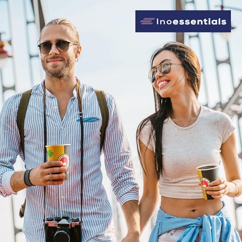 Foto von Inoverse 1000 stück Pappbecher, Einweg Coffee to Go Becher - 200ml, Kaffee to go Becher Pappe, 8oz Trinkbecher für Tee, Einwegbecher, Papierbecher, Kaffeebecher to go, Kaffeetassen, Ø 80 mm