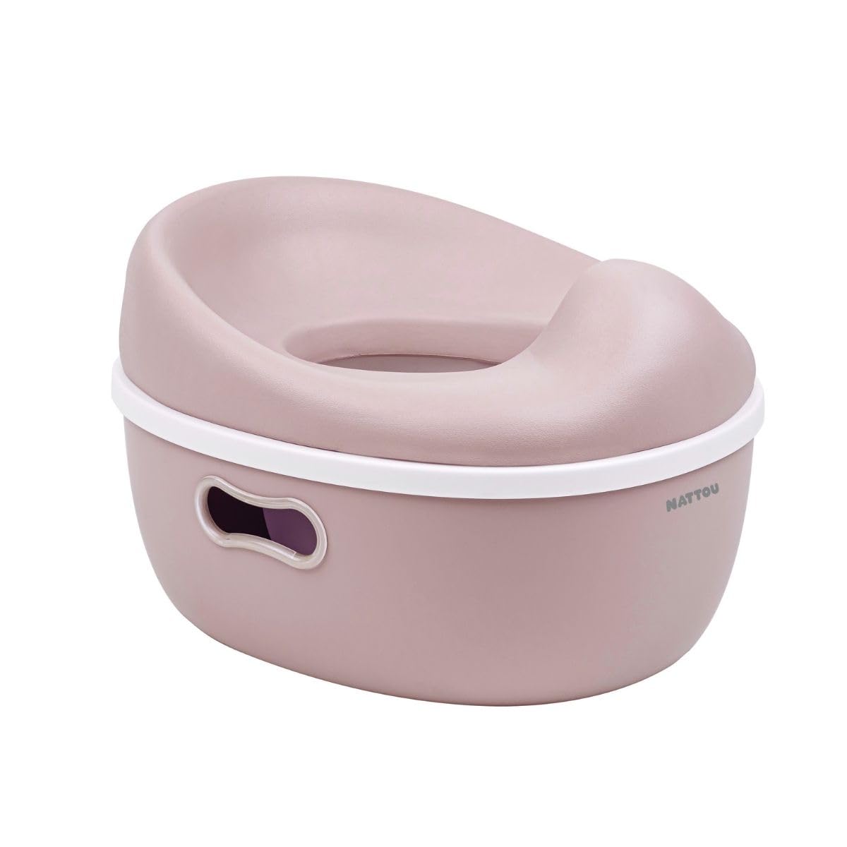 Nattou Care Babytopf 3in1 - Töpfchen + Hocker + Toilettensitz für Kinder - Einfaches Toilettentraining - Ca. 34 cm - Ab ca. 18 Monate bis ca. 4 Jahre - Care - ABS/EVA - Altrosa