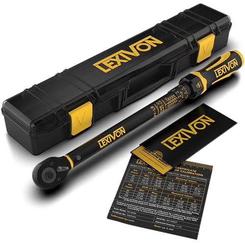 Image of LEXIVON Torque Wrench, 3 /8-Inch Drive, Dual Scale 20-120 FT-LB (27.1-162.7 N.m), Premium Rubber-Grip Handle, Deluxe Hybrid Case (LX-TW38)