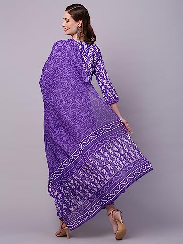 Image of ANNI DESIGNER Women Rayon Blend Printed Kurta with Pant & Dupatta