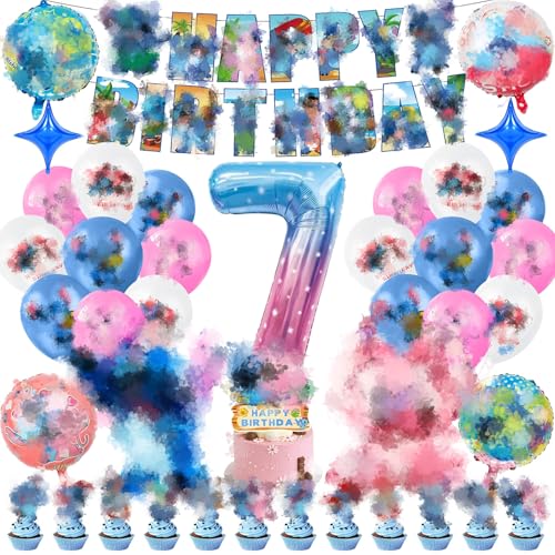 53 Piece Birthday Decoration Set Girls Boys Themed Birthday Decoration for Birthday Party Children, Balloons Birthday Girls Boys Includes Banner Balloon Cake Decoration 53 Piece Birthday Decoration Set Girls Boys Themed Birthday Decoration for Birthday Party Children, Balloons Birthday Girls Boys Includes Banner Balloon Cake Decoration