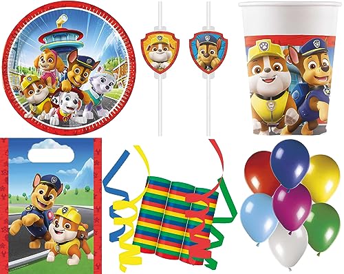 136-tlg. Set Kindergeburtstag Party Feier Fete Deko Motto Paw Patrol Rescue Heroes