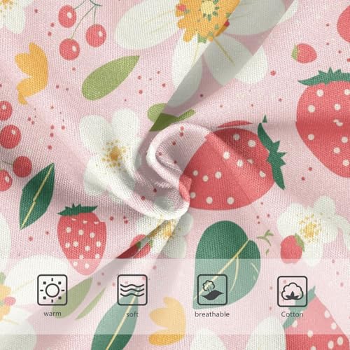Wusikd Flowers Strawberries Girls' Underwear Cotton Dot Girls Briefs Soft Toddler Underwear 2T3