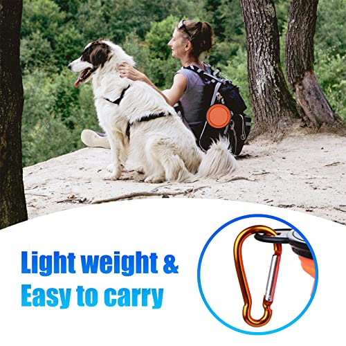 Image of Collapsible Dog Bowl, 2 Pack Collapsible Dog Water Bowls for Cats Dogs, Portable Pet Feeding Watering Dish for Walking Parking Traveling with 2 Carabiners (Small, Orange+Purple)