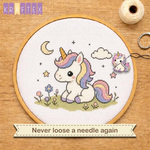 Image of Kraftex Magnetic Needle Minder. Needleminder for Embroidery & Sewing. Cute Needlepoint Accessories. Magnetic Needle Holder for Cross Stitch. Cute Magnet Pin Gift