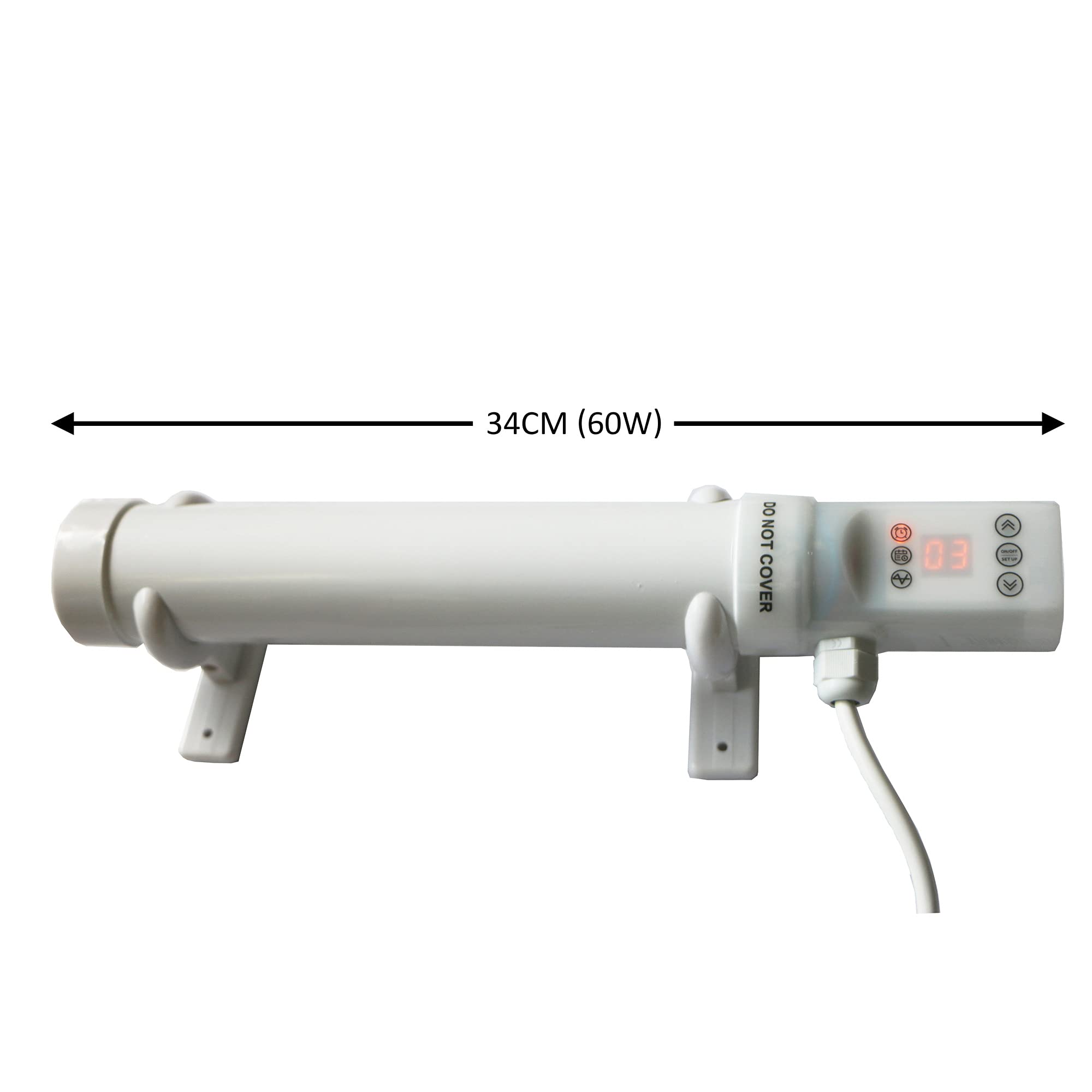 Mylek Chauffage tubulaire 60 W 340 mm minuterie numérique découpe thermique