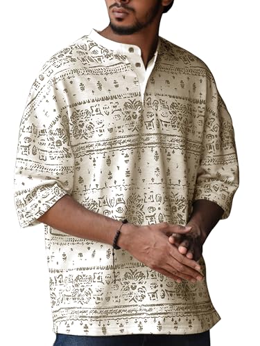 Image of Noble Monk Men Polycotton Solid Regular Kurta || Casual Plain Stylish Shirt for Man || Full Sleeve Band Collar Tshirt for Men || Casual Wear Tshirt for Man