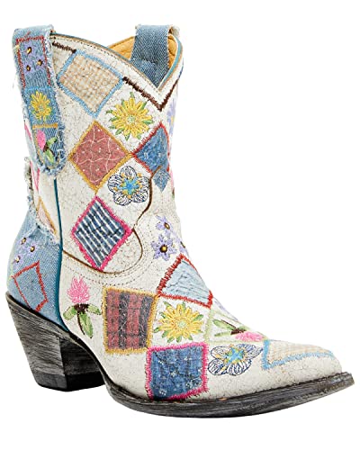 Yippee Ki Yay By Old Gringo Women's Heirloom Short Embroidered Patchwork Booties White 7 M #TOP13