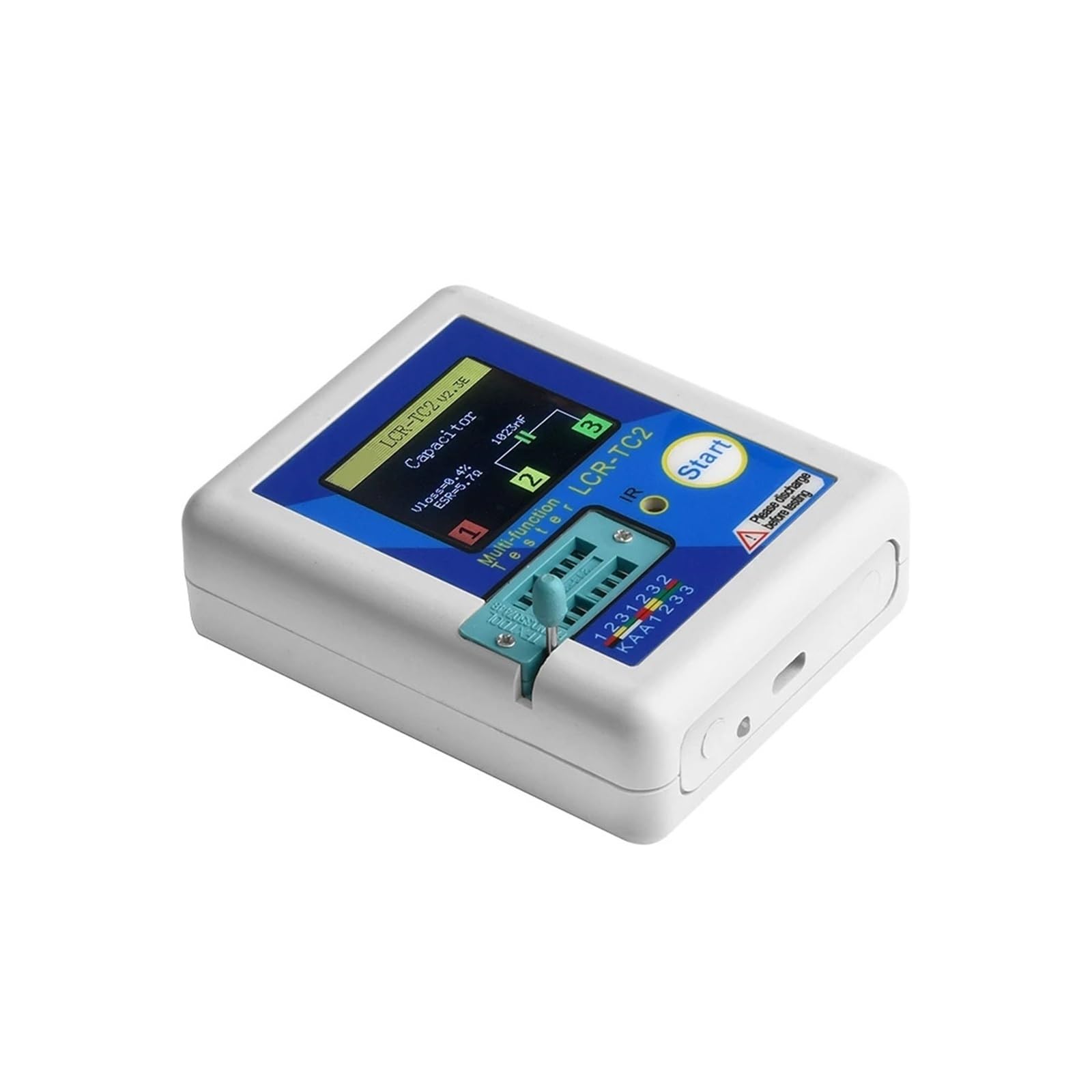 JVDDI LCR-TC2 Transistor Tester Multimeter Colorful Display For Diode Triode MOS/PNP/NPN Capacitor Resistor Transistor