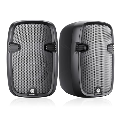 Image of NBVOICE NBVPPS210DSP 10 inch 600W Professional Powered PA System with 99DSP Tech, 48V Phantom Power,8-Channel Mixer & Bluetooth 5.3,Tripods Included for DJ /Outdoor Events