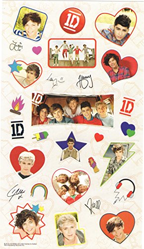 One Direction (1D) Set of 25 Full Color Stickers - Young and Fun (6 x 10.5 Sheet)