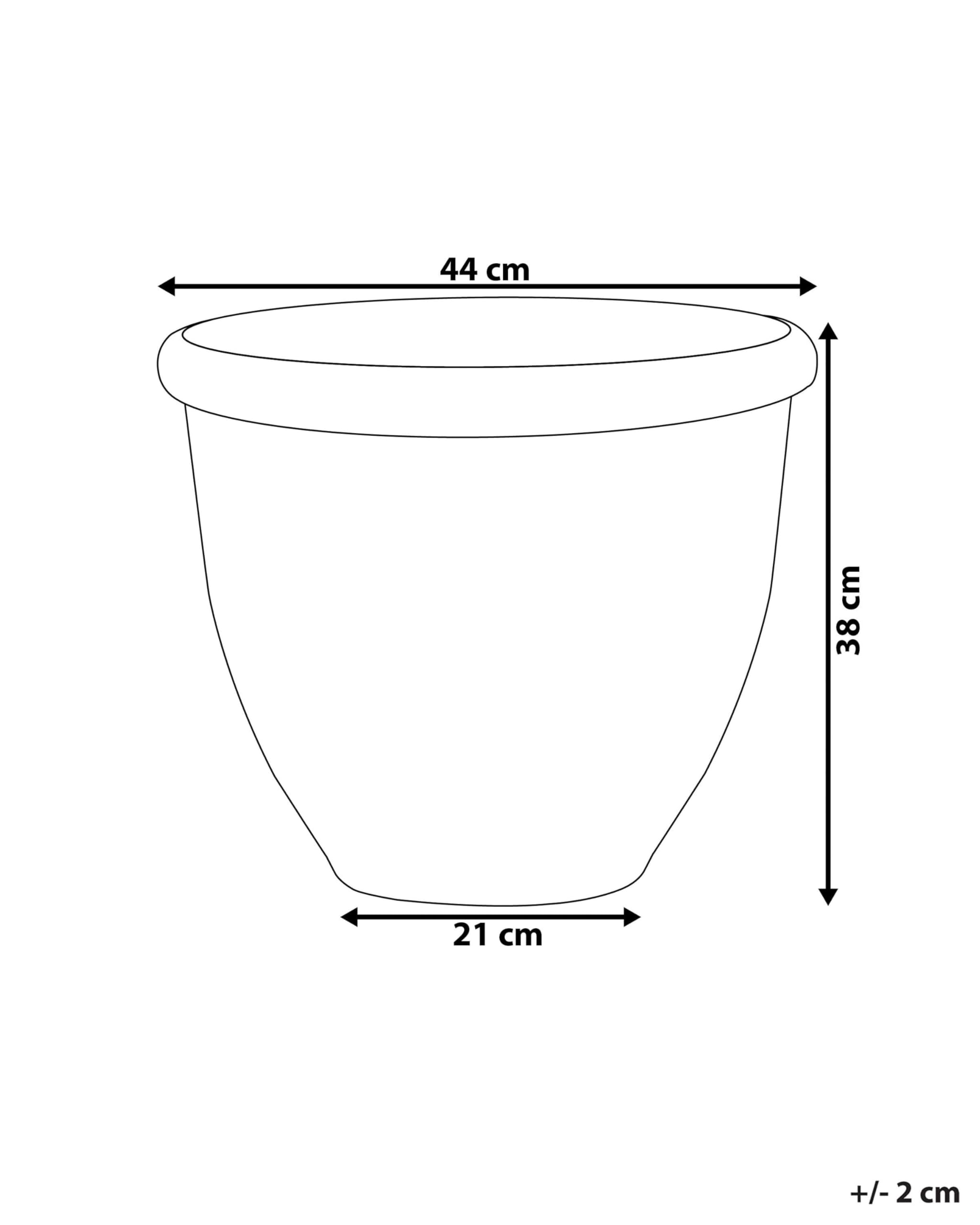 Beliani Grand Cache-Pot Rond Marron, Diamètre 44 cm en Mélange de Fibres au Design Moderne Idéal pour Intérieur et Extérieur