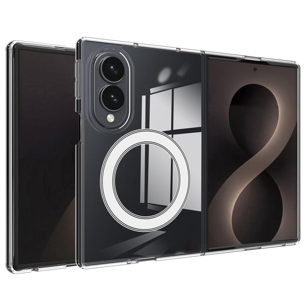 Generic Funda compatible con Samsung Galaxy Z Fold 8 Ultra (color: transparente) funda rígida magnética a prueba de golpes
