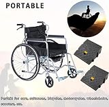 JAHOMFAI Bordsteinrampen, Aus Robustem Kunststoff, 2 Stück Tragbar Rampe Rollstuhl Türschwellenrampe für Auffahrt, Gehweg, Motorrad, Roller, Autos, mit 2 Erweiterungsbolzen(Gelb 27 x 25 x 7cm)