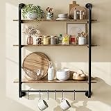 Kssiaz Estantes Industriales de Tubo 3 Niveles, Estanterías Flotantes de Libro,...