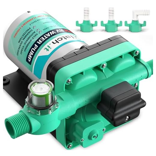 LATCH.IT 12 Volt Water Pump | 3.5 GPM 50 PSI Camper Water Pump | Self Priming 12V Water Pump | 12V RV Water Pumps | RV Water Pump 12V Quiet Operation With Filter & Fittings Included!
