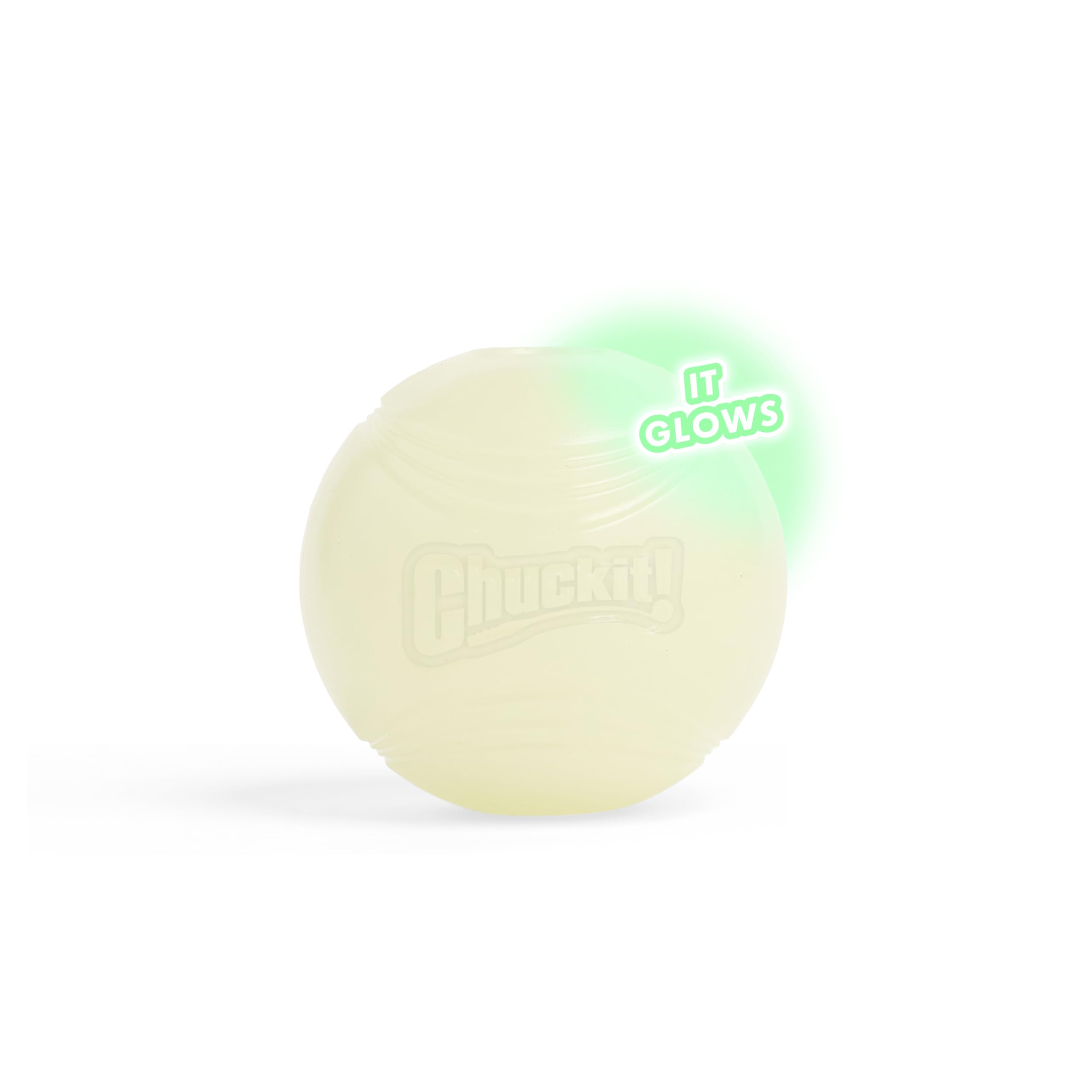 Chuckit! Lot de 4 balles rebondissantes phosphorescentes – Balle pour Chiens, Jouet Chuckit pour Chien, balles phosphorescentes – Taille M, 6,3 cm
