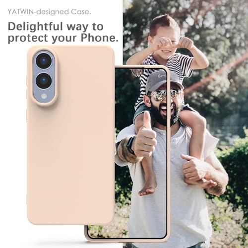 Image of YATWIN Silicone Case for Samsung Galaxy S25 FE 4G, Soft-Touch, Shockproof, DustProof, Antiskid Phone Cover for Samsung Galaxy S25 FE - Light Pink