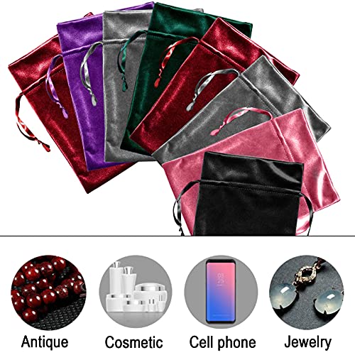 Odowalker 18 Pcs Drawstrings Velvet Bags 6 X 9 Inch Mixed Colors Velvet Tarot Rune Bags & Dice Bag For Jewelry, Wedding Favors, Candy Bags, Party Favors,Travel & Velvety Gift Bag #TOP3