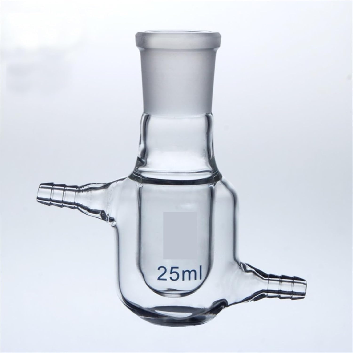 Matraz aforado de borosilicato, Frasco de reacción con camisa de un solo cuello Matraz de vidrio de borosilicato de pared gruesa Reactores de planta con camisa Laboratorio n.° 24(25ml Caliber 24mm)