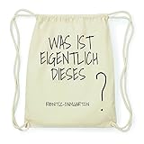 100% Baumwolle JOllify RIBNITZ-DAMGARTEN Hipster Turnbeutel Tasche Rucksack aus Baumwolle - Farbe: Natur – Design: was ist eigentlich - Farbe: Natur