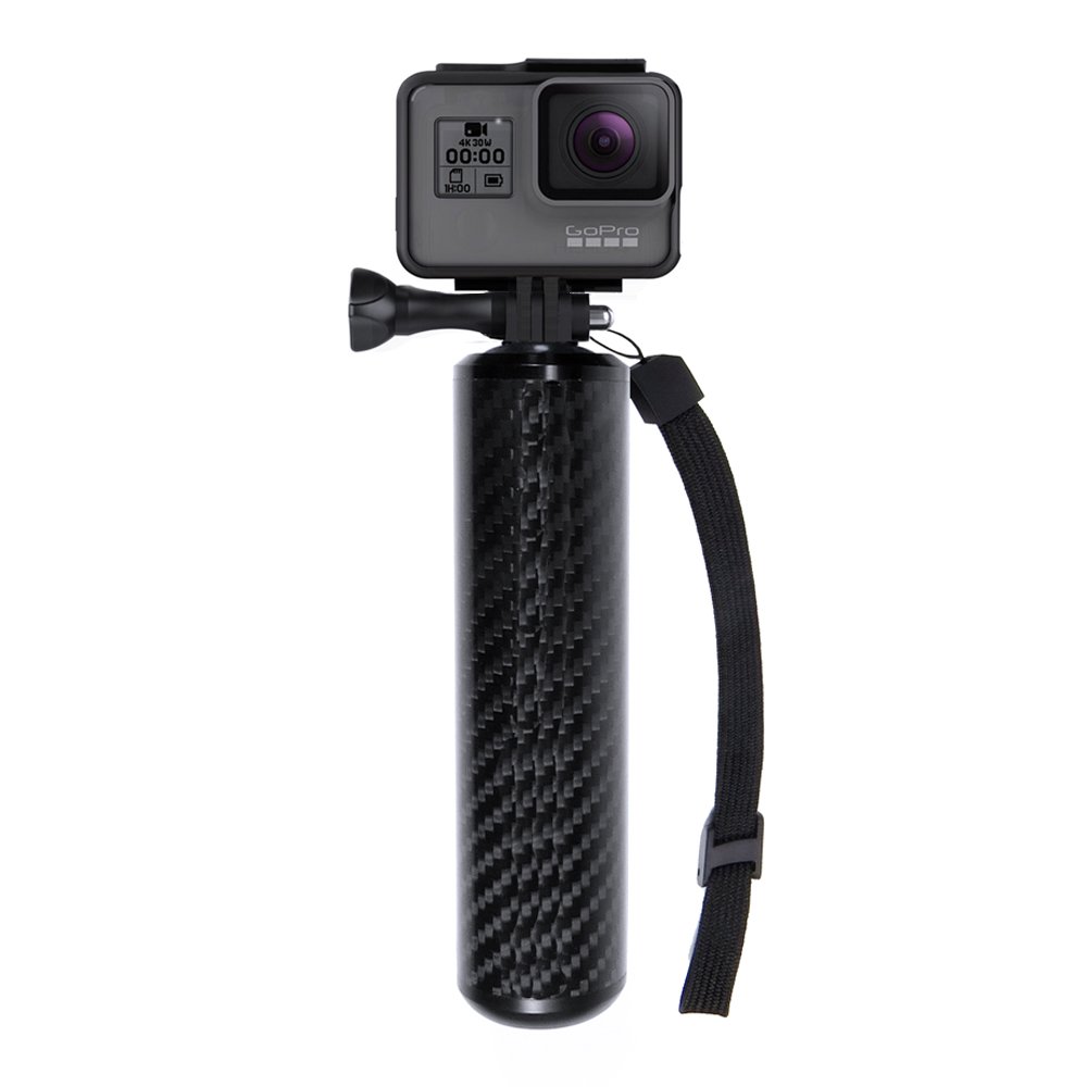SANDMARC Carbon Grip - Floating Waterproof Handle for GoPro Hero 6, Hero 5, 4, Session, Black, Silver, Hero+ LCD, 3+, 3, 2, HD and 1/4" Cameras