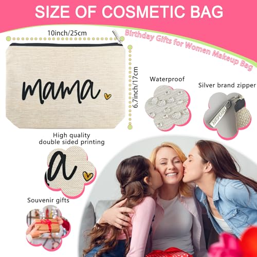 ancpeany Birthday Gifts for Mom from Daughter, Best New Mom Gifts for Women Expecting Mom Essentials Mama Bag, Mothers Day Gifts for Mom To Be, Mommy Makeup Bag for Hospital, Cosmetic Travel Pouch2