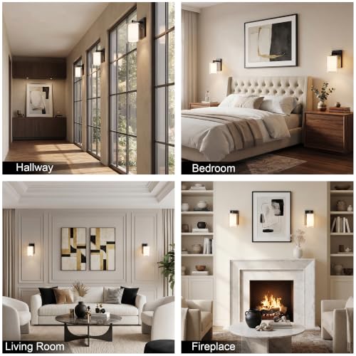 Kalium Wall Sconces Set of Two, Modern Matte Black Vanity Wall Lights - Image 4