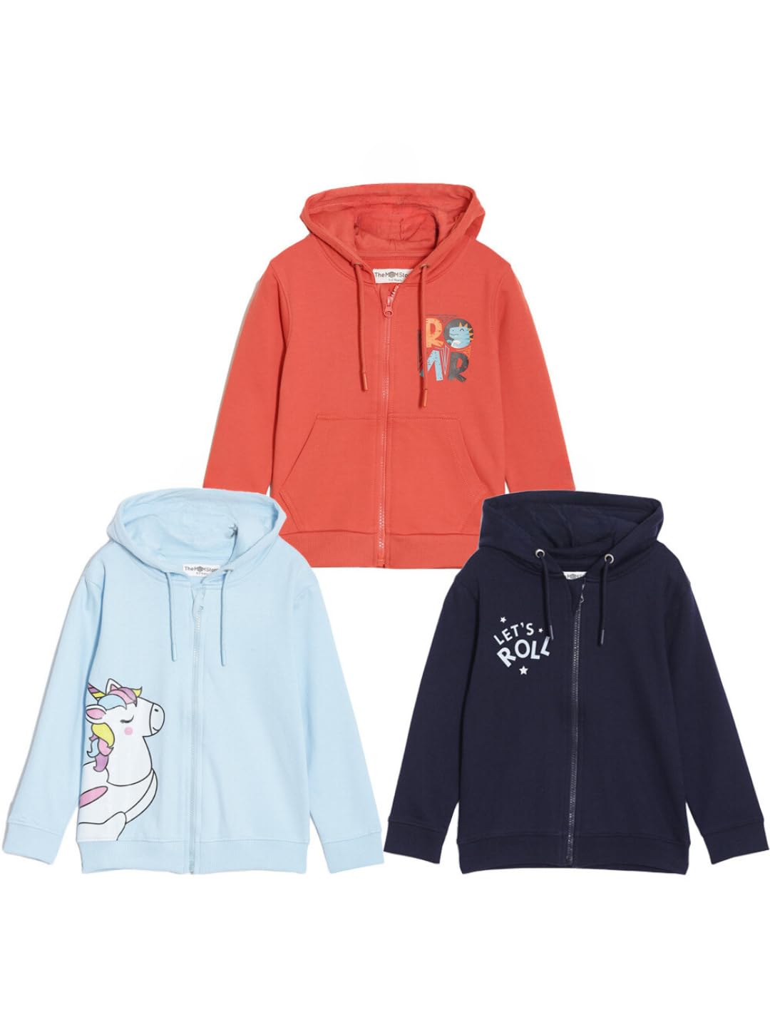 The Mom Store Unisex Kids Cotton Hooded Zipper Jacket