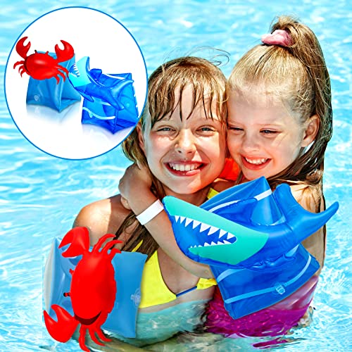 8 Pieces Swim Arm Floaties For Kids Inflatable Swim Armbands Swim Floater Sleeves Swimming Arm Float Rings Water Wings For Toddler Boys Girls (Vivid Style) #TOP5