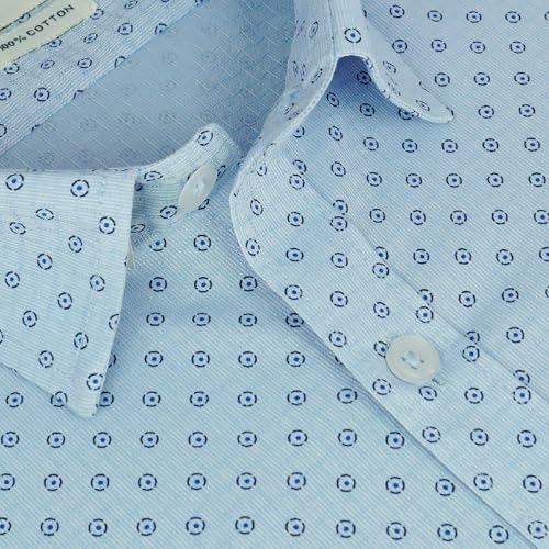 Image of GHPC 100% Cotton Printed Half Sleeves Regular Fit Formal Shirt for Men