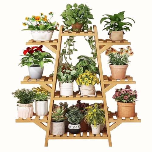 Support à plantes en bois intérieur extérieur étagère fleurs balcon terrasse - 2