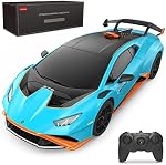 Rastar Lamborghini Voiture de télécommande, 1/24 RC Lamborghini Huracán STO Voiture-jouet RC Voitures pour garçons 8-12 ans Adultes