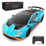 RASTAR Lamborghini Remote Control Car, 1:24 RC Lamborghini Huracán STO Toy Car, Blue, Kids & Adults, Unisex