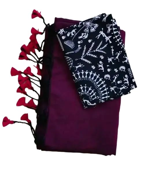 Smriti's Pure Cotton Saree With Running Kalamkari Blouse Piece22-picture-40