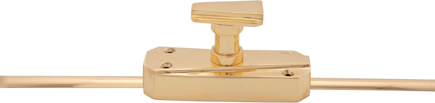 Brass Cabinet Cremone Bolt Set – Polished Lacquer Finish, Vintage Brass Hardware for Cabinets, Wardrobes – Includes Rods, Knob, Guides & Strike Plate