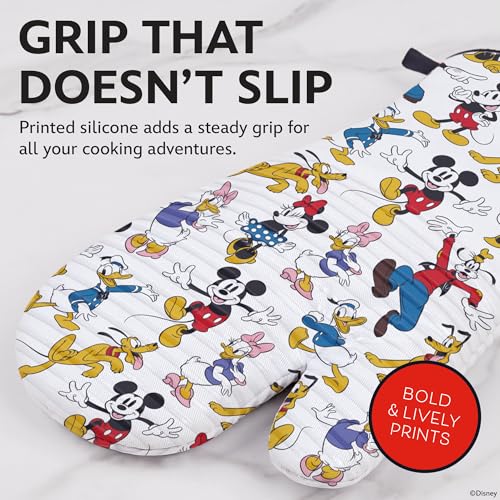 Image of Disney Mickey Silicone Oven Mitts, Set of 2 7 inchx13.5 inch, Heat Resistant 450F