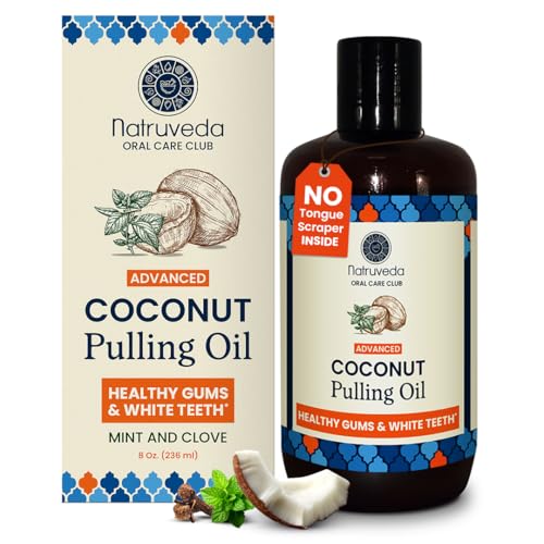 Advanced Coconut Pulling Oil for Oral Care – 1 Pack (8 oz) Pack USA-Based Seller, Lab Tested, Coconut Oil Pulling Mouthwash – No Tongue Scraper Included