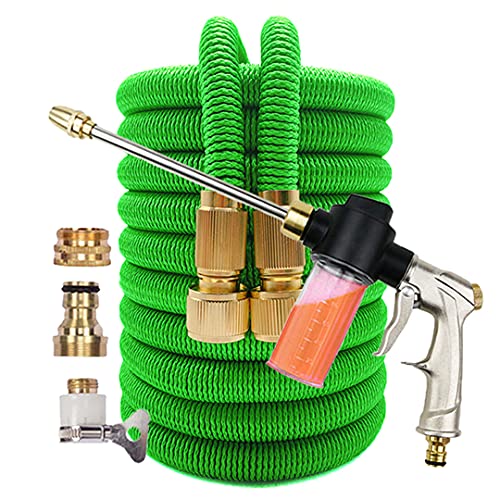 GTATBTG Expandable Magic Hose - Flexible Watering Irrigation Pipe with High-Pressure Spray Gun for Car Wash and Cleaning Tools