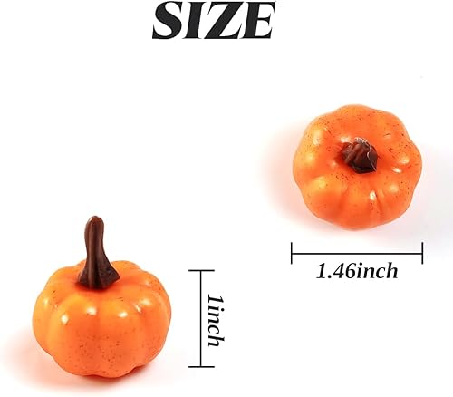 Miniatura 2 de TIHOOD 20 mini calabazas artificiales, decoración de calabazas de simulación de cosecha de otoño, fruta falsa, decoración del hogar para Halloween,