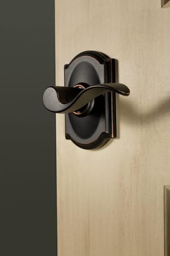 Vista 76 de SCHLAGE FE285 622 Acc CAM LH - Juego de manijas, estilo de agarre inferior, negro mate, con reborde decorativo, colección Camelot