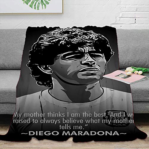 Diego Maradona Argentina - Manta de forro polar para todas las estaciones (peso ligero, tamaño individual, para cuna, cama, sillón, 127 x 101,6 cm)