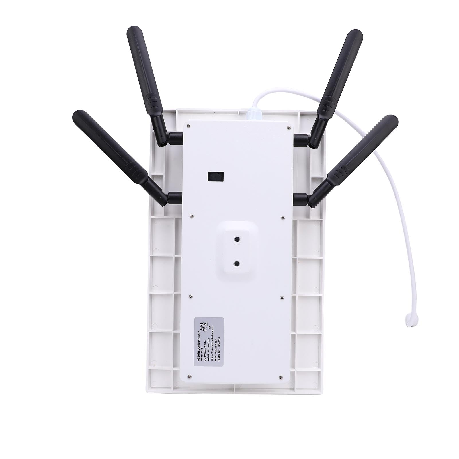 Fdit Router 4G Solare Impermeabile IP66 Pannello Solare 12W Extender WiFi 300Mbps con Slot per Scheda SIM per Aziende Agricole e Cantieri Edili (Antenne nere)