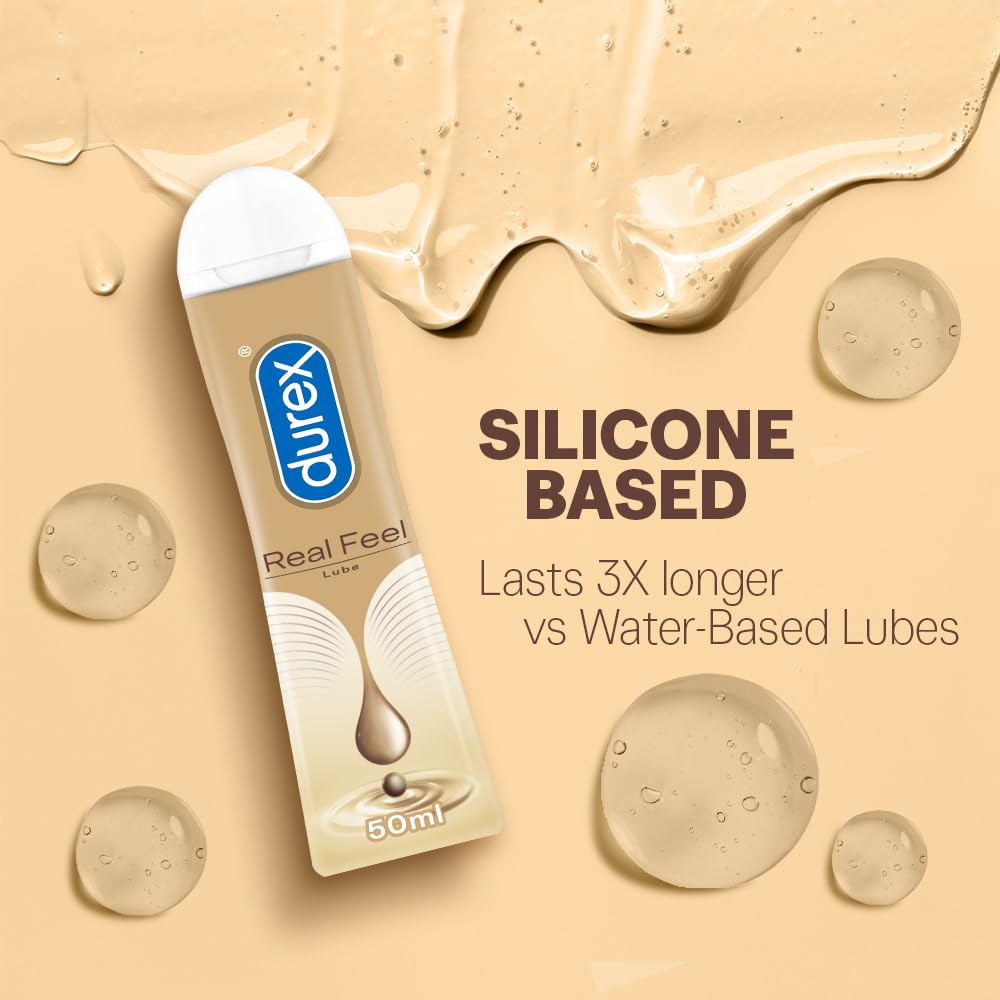Durex Real Feel Condoms for Men - 10 Count with Long-Lasting Lubricant - 50ml |Latex Free product image 2