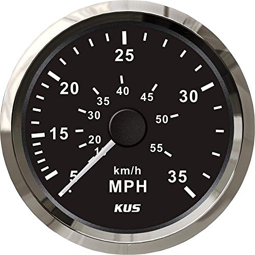 Pactrade Marine Kus Boat Hour Speedometer Gauge 0-35MPH 0-55KMH Backlight 12V