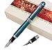Duke Green Fountain Pen Double-Nibs Iridium Medium and Fude Calligraphy Nib Interchangeable Writing Gift Box Set for Office/Business/Art/Painting