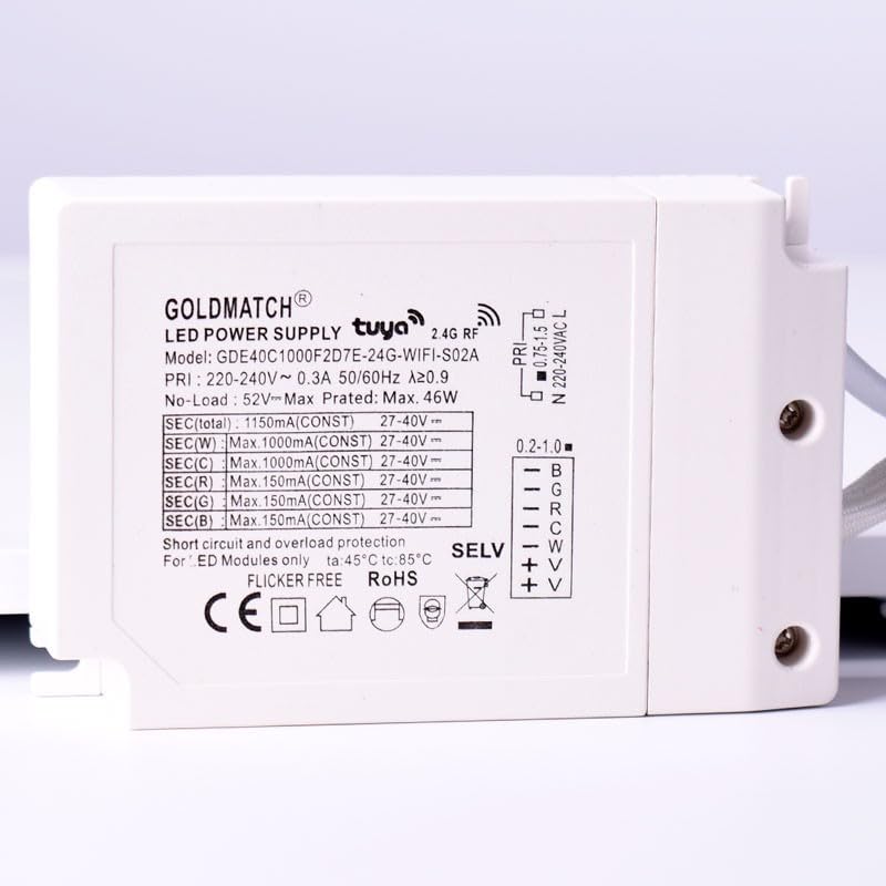 Panneau LED encastrable WIFI SMART RGB/RGBW + CCT - 60 x 60 cm - 40 W - Avec kit de montage