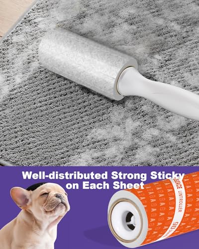 Lint Roller Value Pack, Everyday Clean Helper On Pet Hair, 540 Sheets, 6 Rollers+ 2 Handle, White Lint Roller Value Pack, Everyday Clean Helper On Pet Hair, 540 Sheets, 6 Rollers+ 2 Handle, White